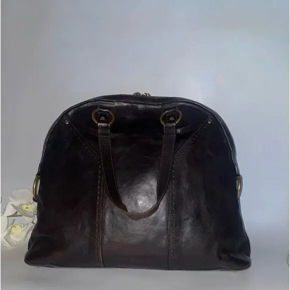 Authentic Yves Saint Laurent Brown Muse Leather Satchel - Picture 2 of 16